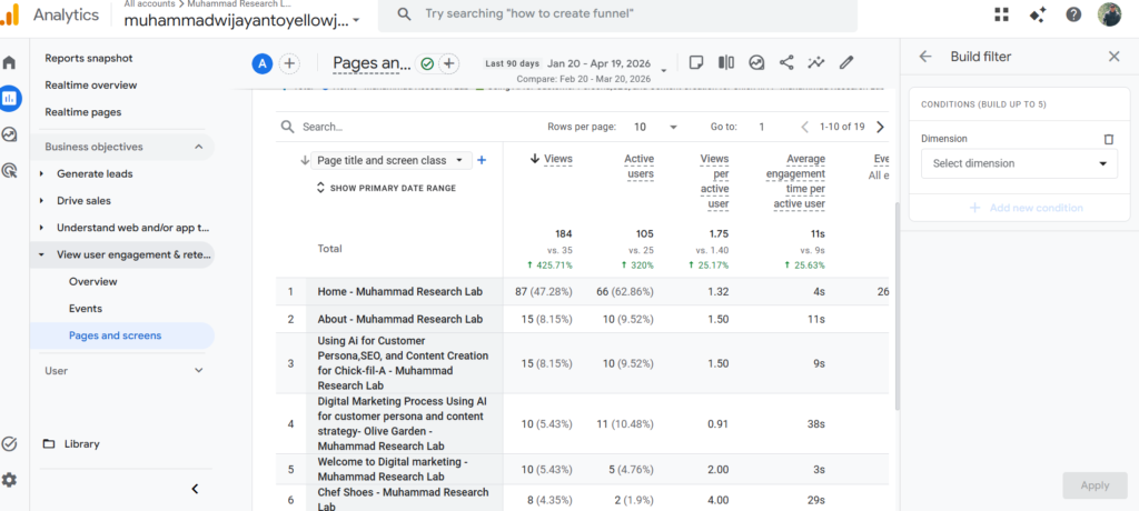 GA4 Web Analysis: Understanding user behavior and Engagement screenshot 2026 04 20 233905